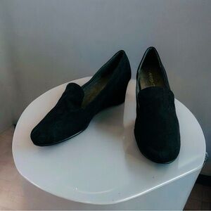 Aerosoles Sunray Shoes Women’s Black Wedge Pumps Loafers Slipon Casual Platforms